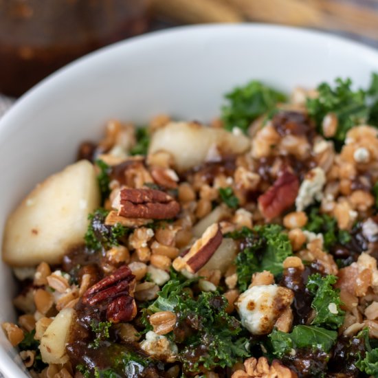 Warm Farro and Kale Salad