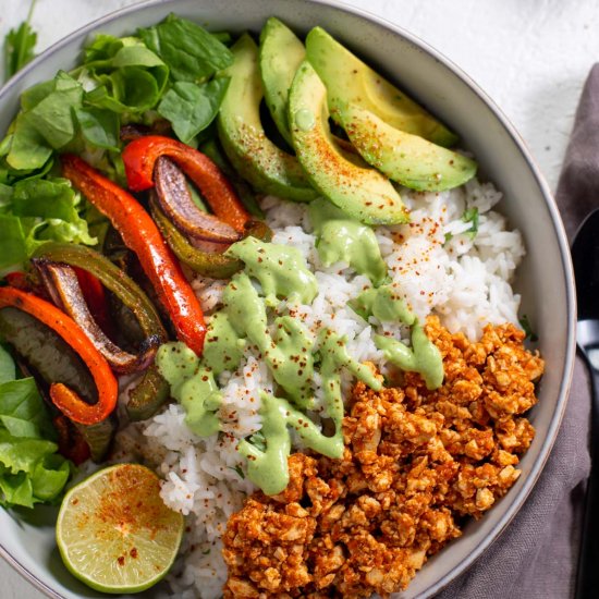 Vegan Fajitas Sofritas Bowl