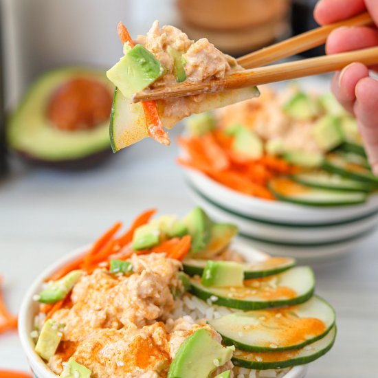 Simple Spicy Tuna Lunch Bowls