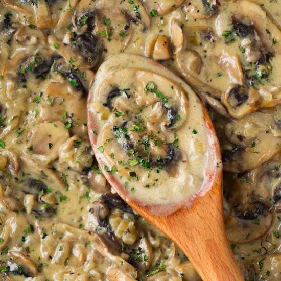 White wine creamy mushroom sauce