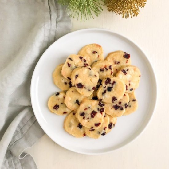 Cranberry Orange Shortbread Cookies