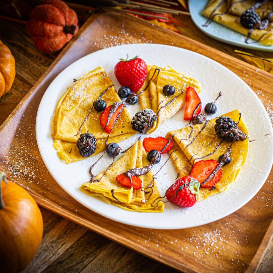 Festive Chocolate Pumpkin Crepes