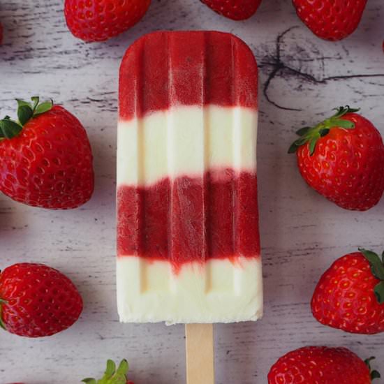 Strawberry yogurt popsicles