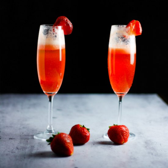 Strawberry Bellini with Prosecco