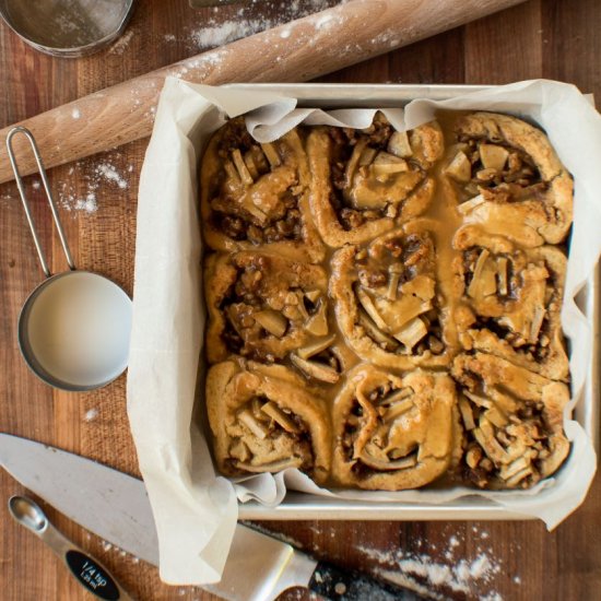 No Yeast Apple Pecan Sticky Buns