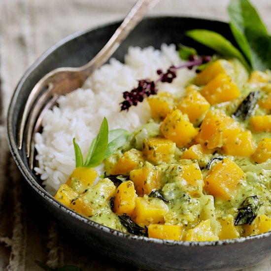 Butternut Squash in Green Curry