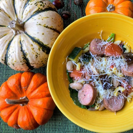 One Pot Chicken Apple Sausage Pasta