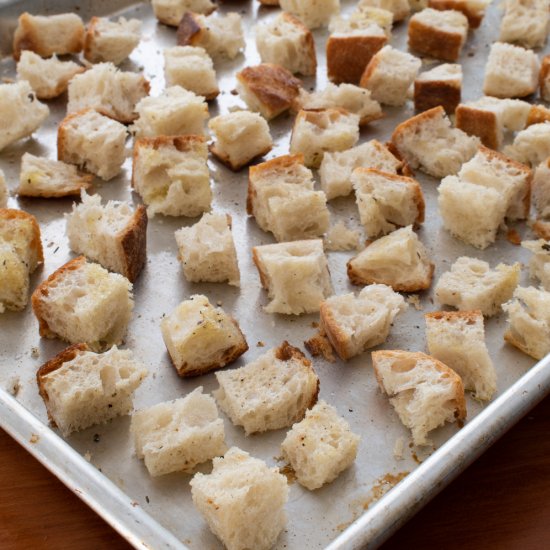 Homemade Bread Cubes for Stuffing