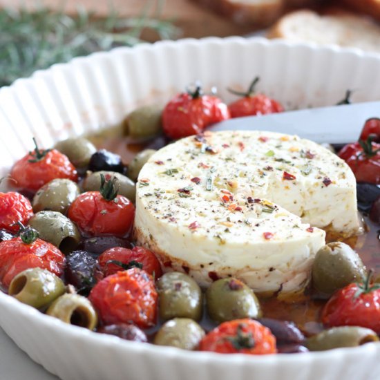 Baked Feta with Crostini Appetizer