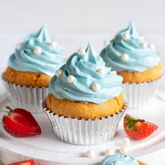 Cupcakes with Baby Blue Frosting