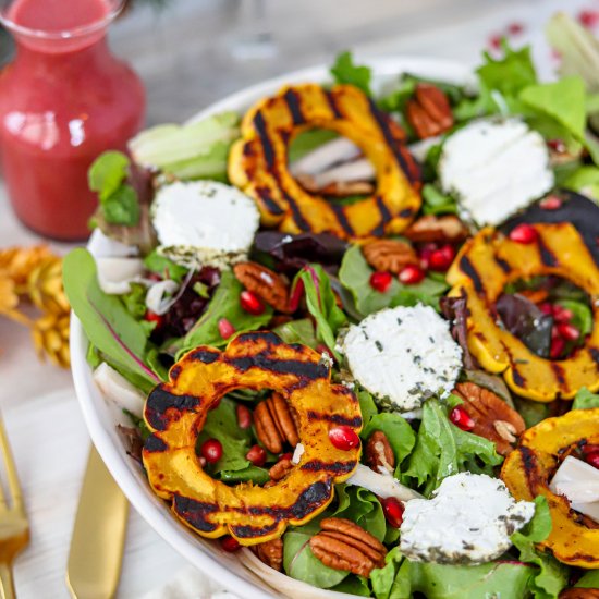 Winter Pomegranate Delicata Salad