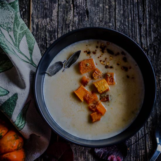 Pumpkin soup with sage