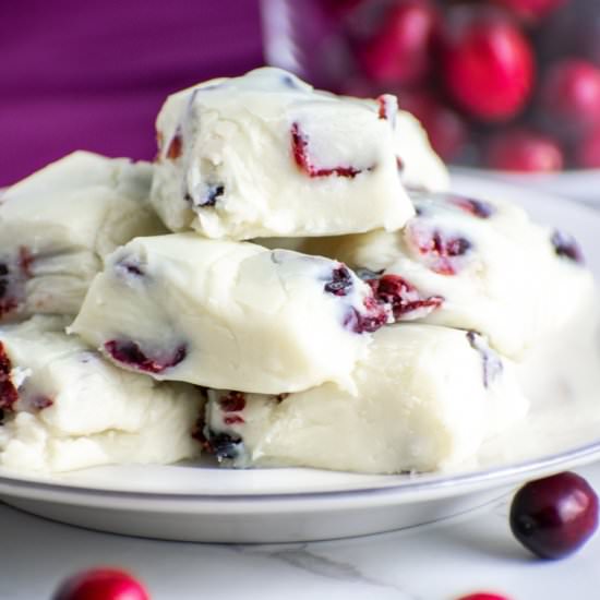 Cranberry White Chocolate Fudge