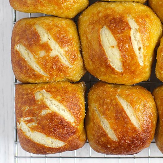 BEST Homemade Pretzel Rolls