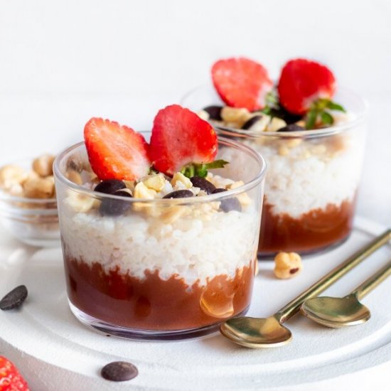 Rice Pudding with Chocolate Ganache