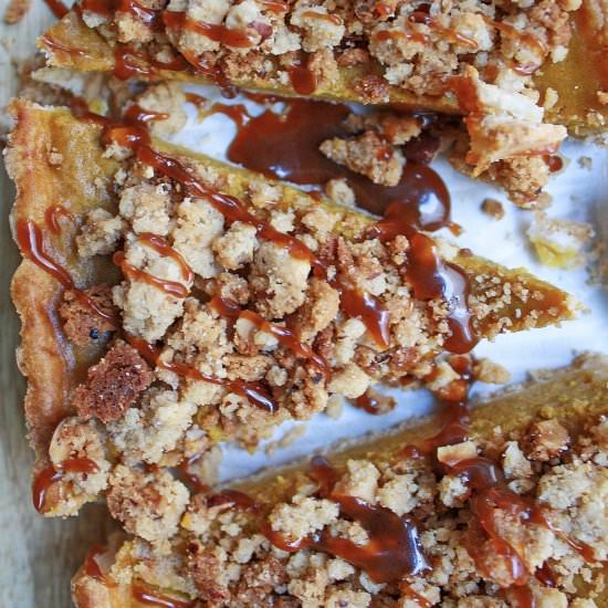 Gluten-free pumpkin bourbon tart