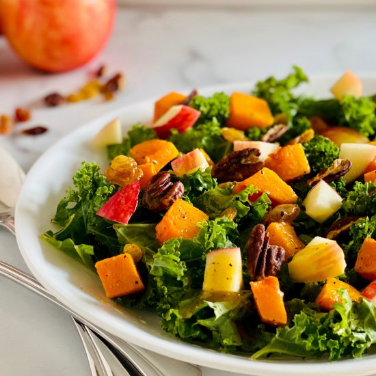 Butternut Squash Pecan & Kale Salad