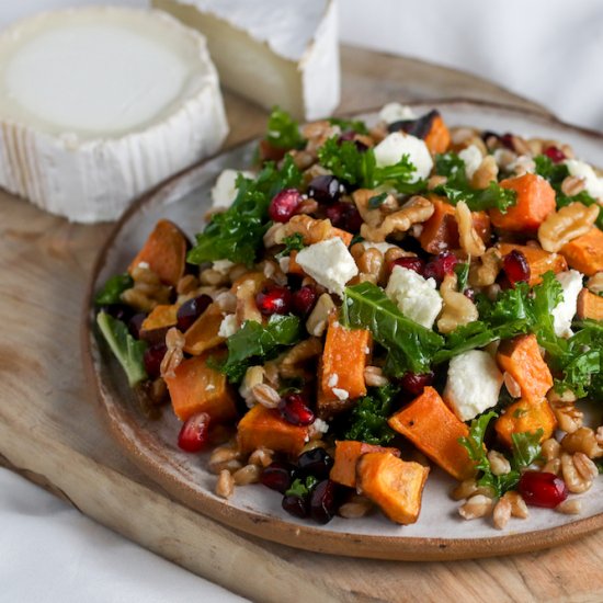 Roasted Sweet Potato Farro Salad