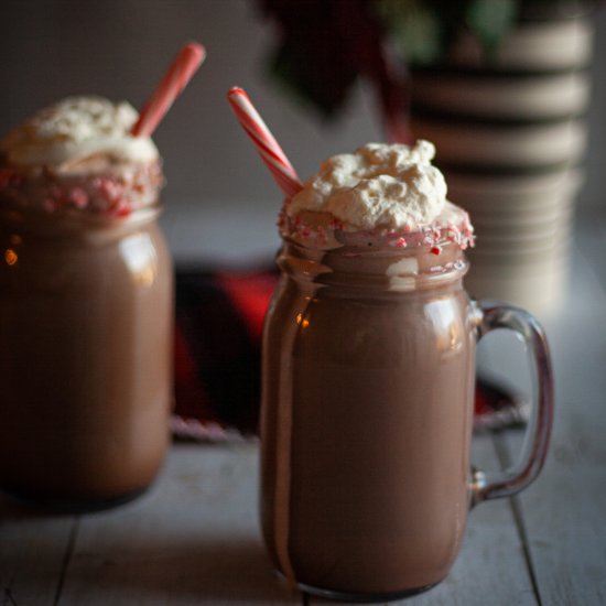 Boozy Peppermint Hot Cocoa