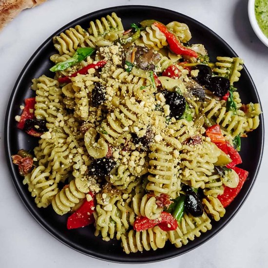 Basil Pesto Pasta with Vegetables