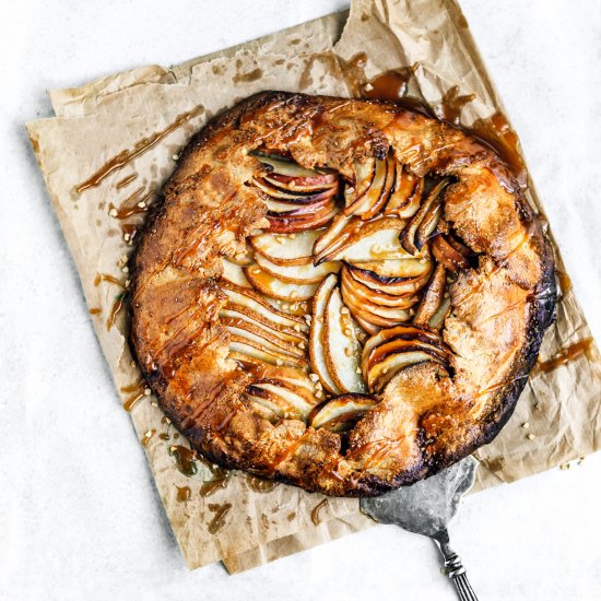 Rustic apple and pear tart