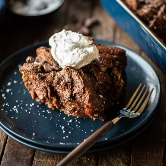 Salted Chocolate Bread Pudding