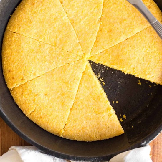 The Best Skillet Cornbread (GF, DF)