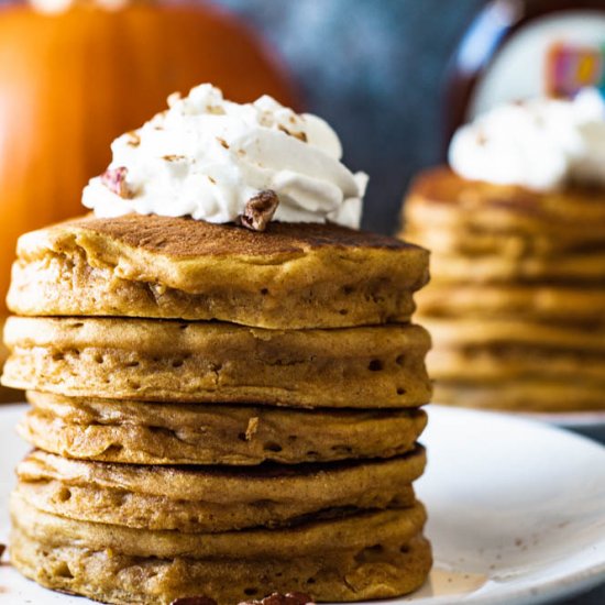 Whole Wheat Pumpkin Pancakes