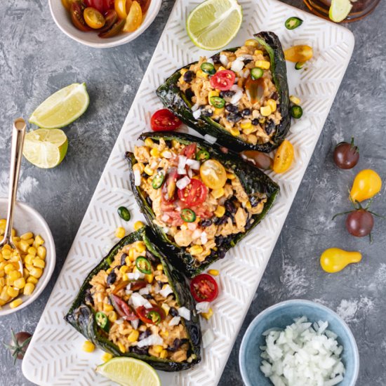 Easy Stuffed Poblano Peppers (DF)