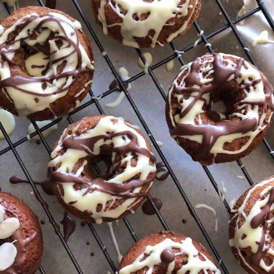 Healthier baked carrot cake donuts