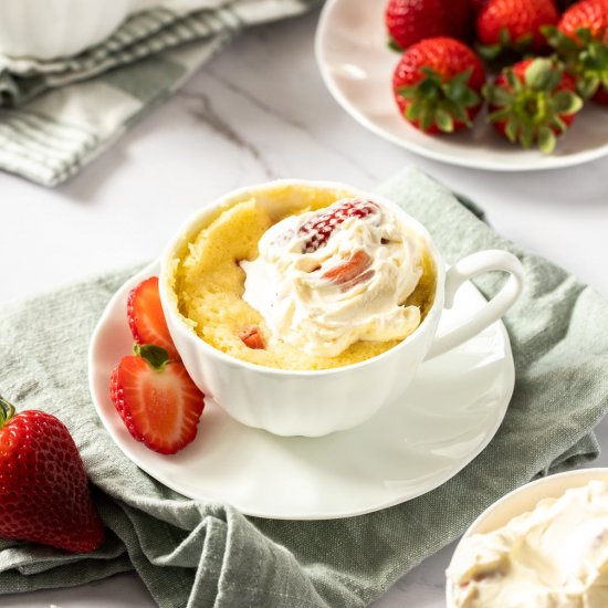 Strawberry Shortcake Mug Cake