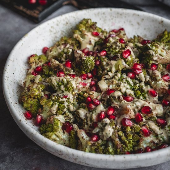 Roasted Romanesco with Pomegranates