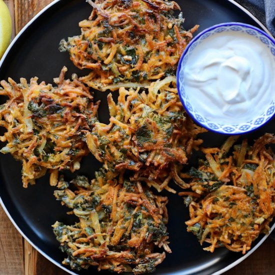 Sweet Potato Collard Green Fritters