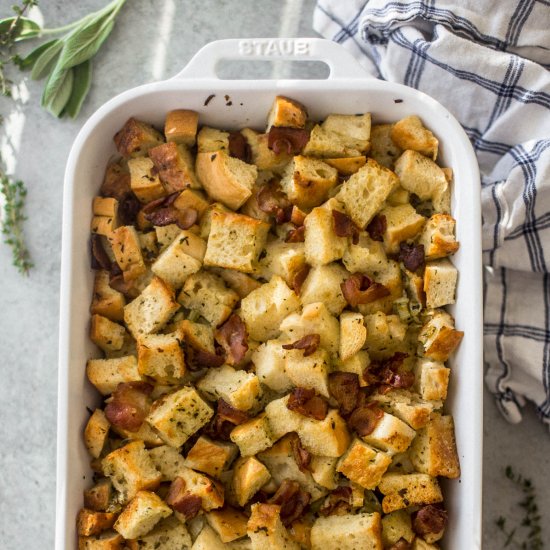 Focaccia and Bacon Stuffing