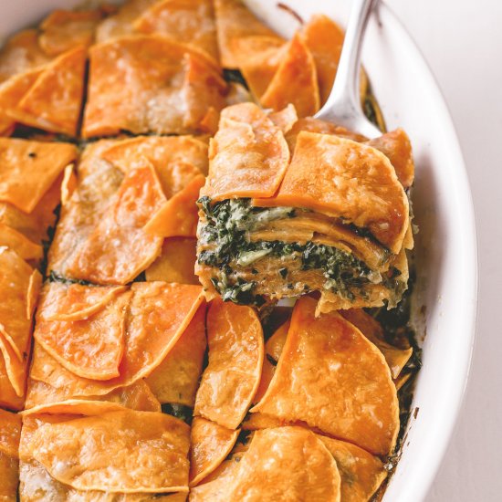 Butternut Squash and Spinach Gratin