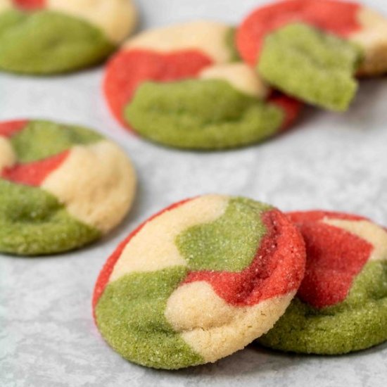 Marbled Christmas sugar cookie