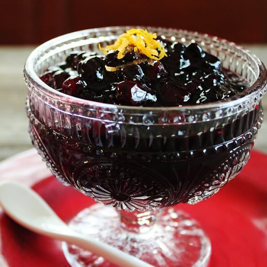 Warm Cranberry-Huckleberry Compote