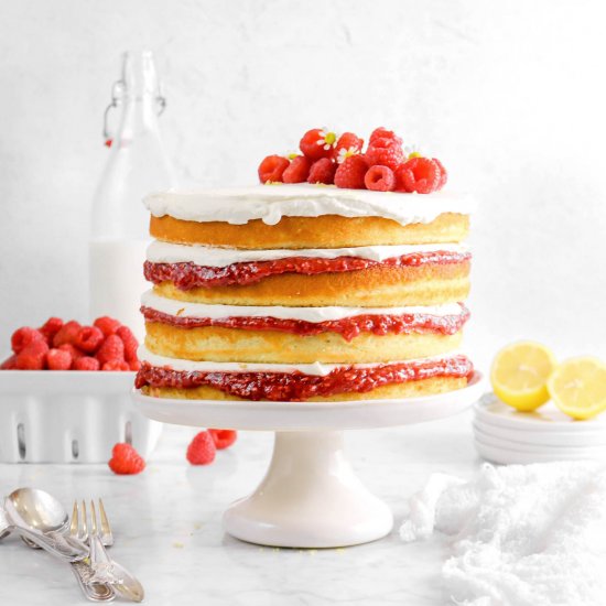 Lemon and Raspberry Jam Layer cake