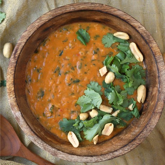 Spicy Peanut Vegan Pumpkin Soup