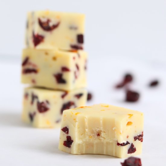 Cranberry White Chocolate Fudge