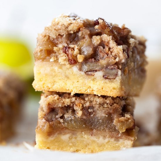 Salted Caramel Apple Crumb Bars