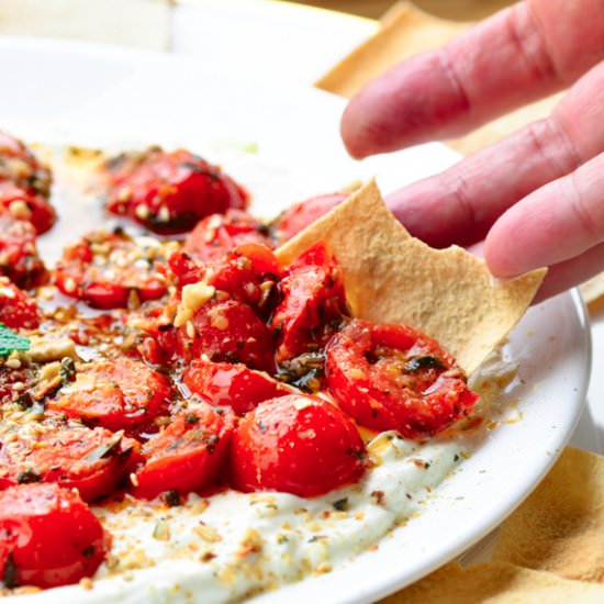 Labneh with Garlicky Tomatoes