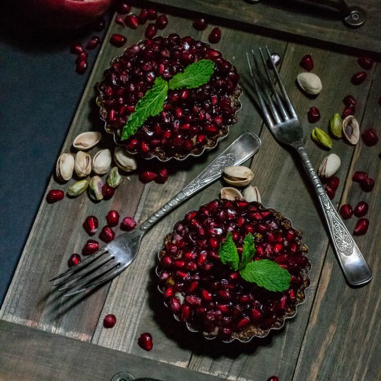 Pistachio Pomegranate Tarts