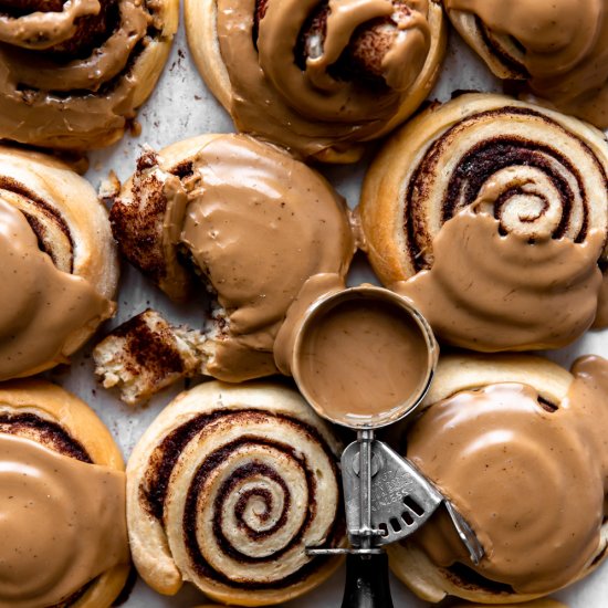 Espresso Glazed Cinnamon Rolls