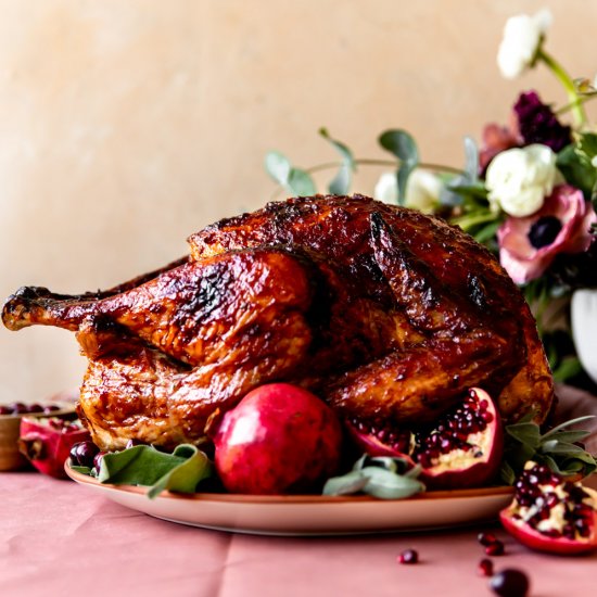 Cranberry Pomegranate Glazed Turkey