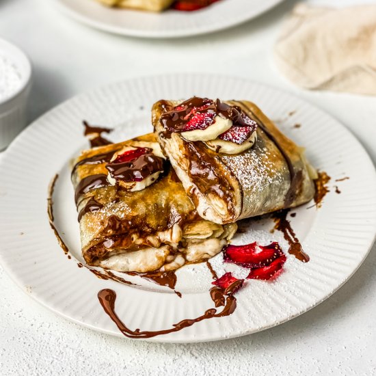 NUTELLA BANANA CHEESECAKE CHIMICHAN