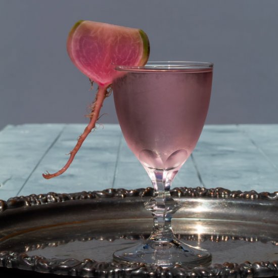 Watermelon radish martini