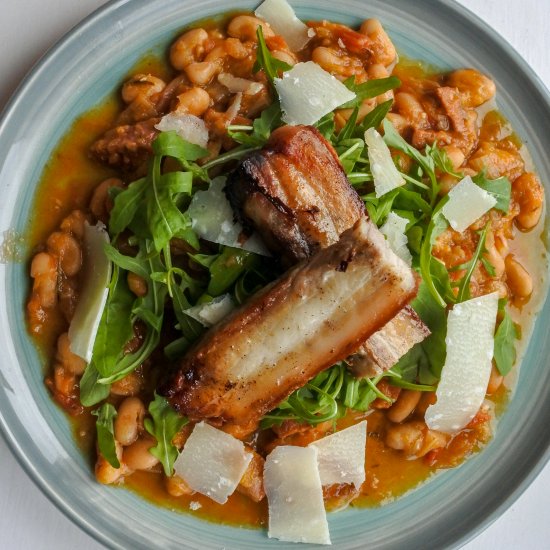 Pork Belly w/Chorizo Cassoulet