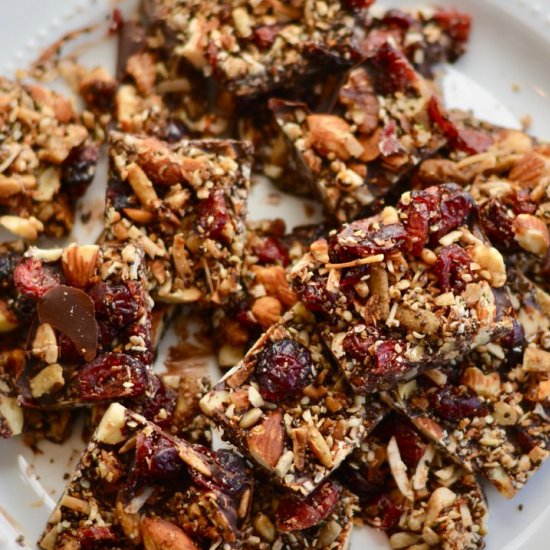 Cranberry Granola Chocolate Bark