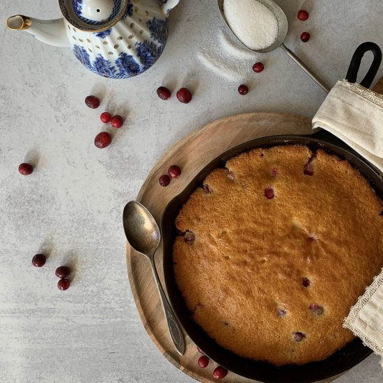 Cast Iron Cranberry Sugar Cake